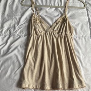 Rare vintage Hollister milk maid fairy core babydoll embroidered cami with lace